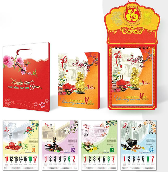 In Lịch Tết, lịch treo tường 2017