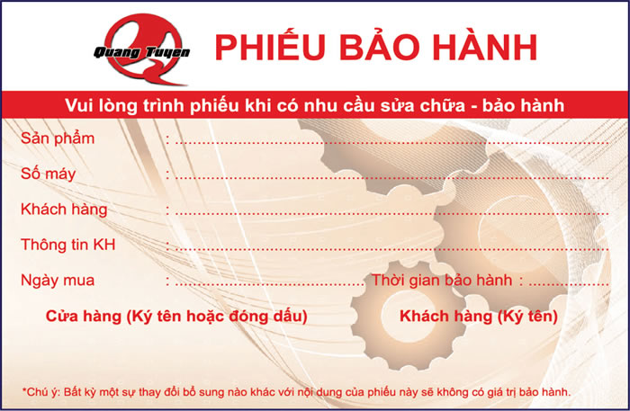 In phiếu bảo hành giá rẻ