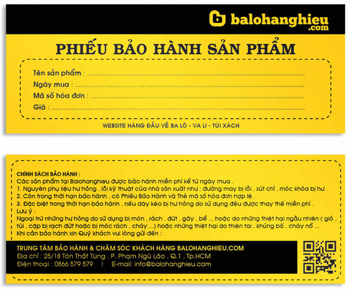 In phiếu bảo hành giá rẻ